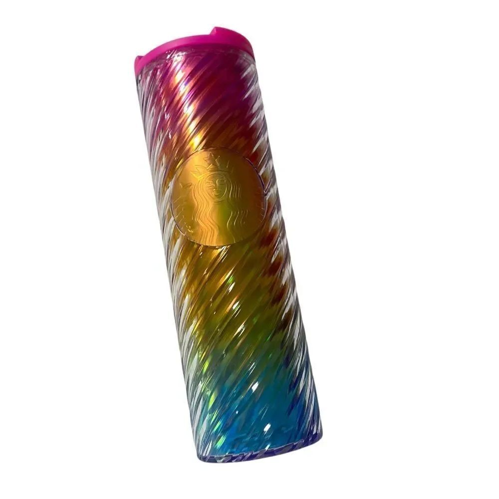Starbucks Tim Singleton LGBT Pride 2023 Rainbow Swirl 16 OZ Tumbler Cup mug GUC